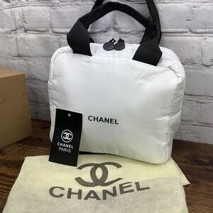CHANEL Mini Bag Cosmetic Bag Auth White Medium Women France With Dust Bag